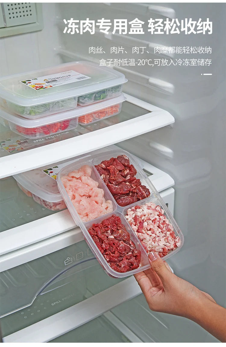 Refrigerator 4 Grids Food Storage Box