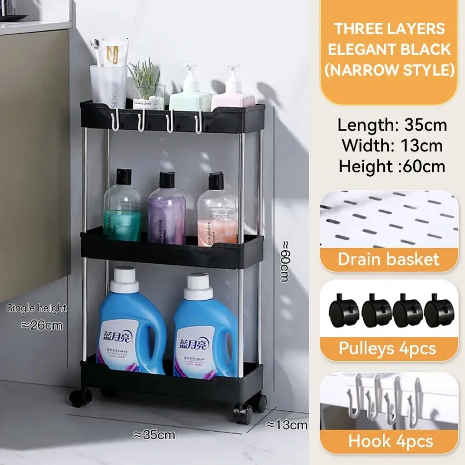 3/4 Tier Rolling Storage Cart