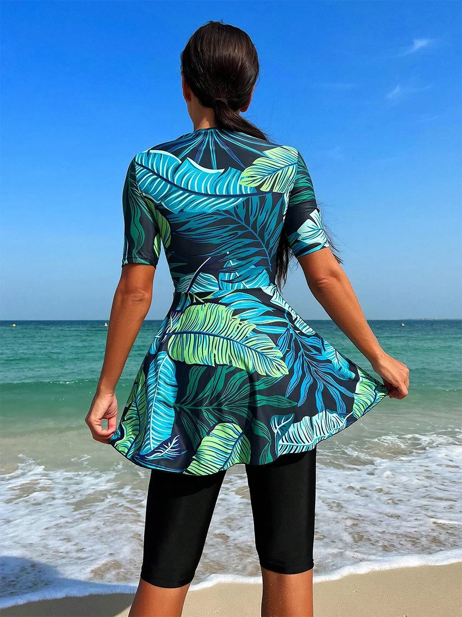 3PCS Floral Modest Swimsuit