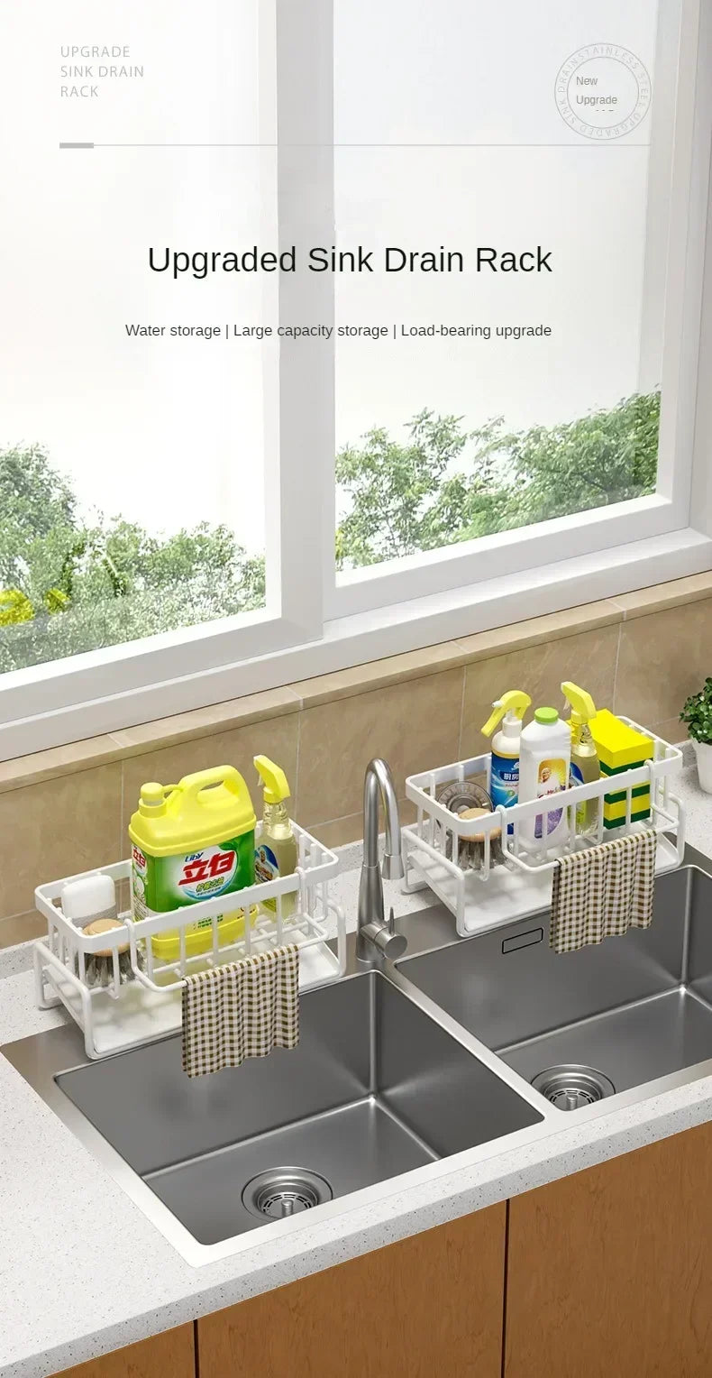 Kitchen Rag Storage Drainage Shelf No-Punch