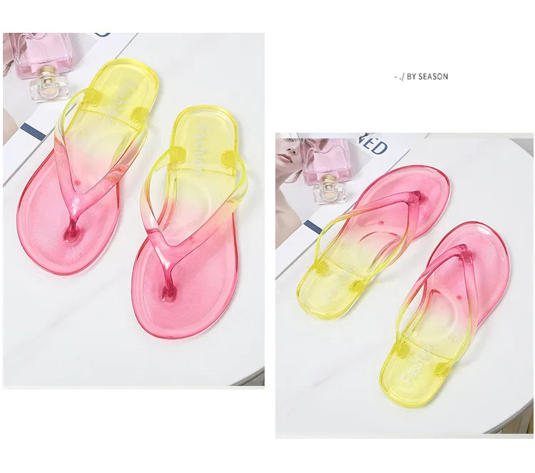 Flip Flops Beach Clear Crystal Casual Summer Sandals