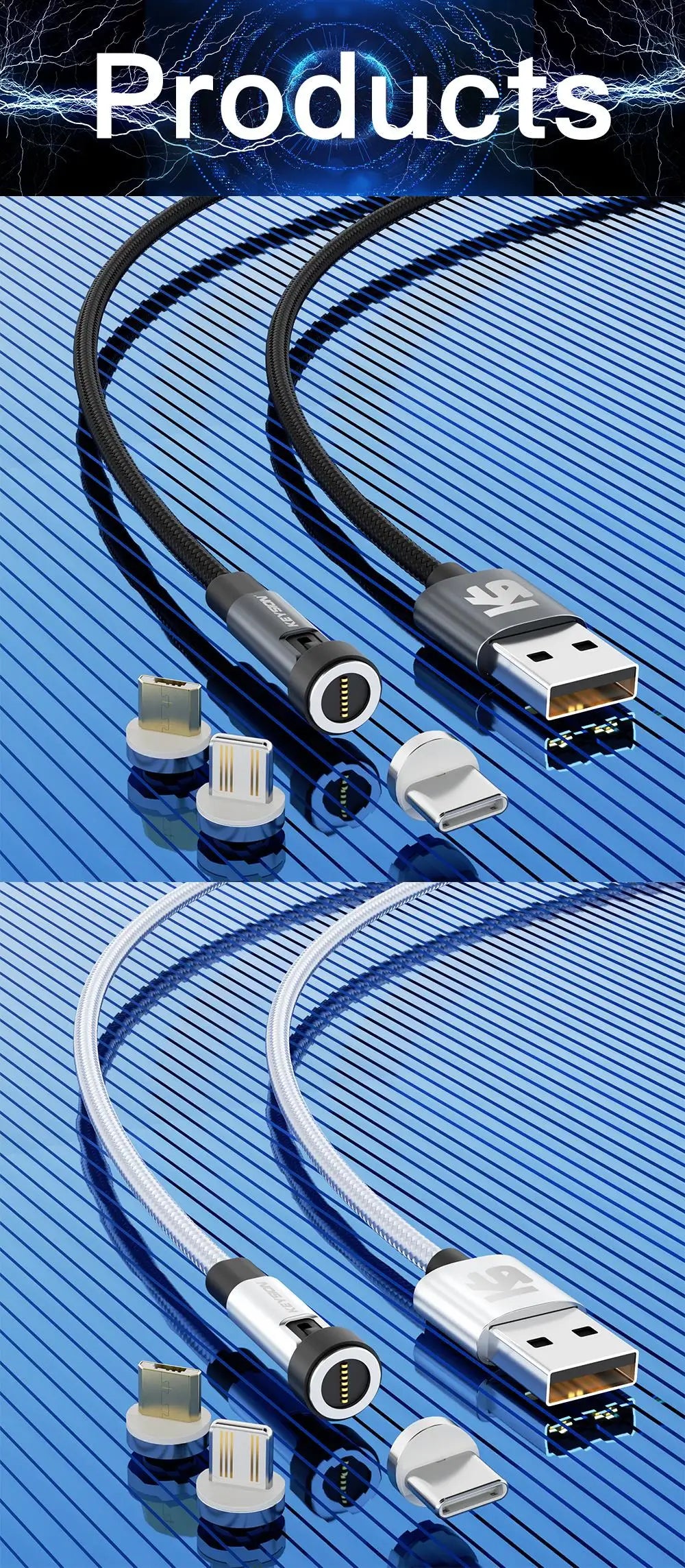 Magnetic USB Cable Rotatable Charger