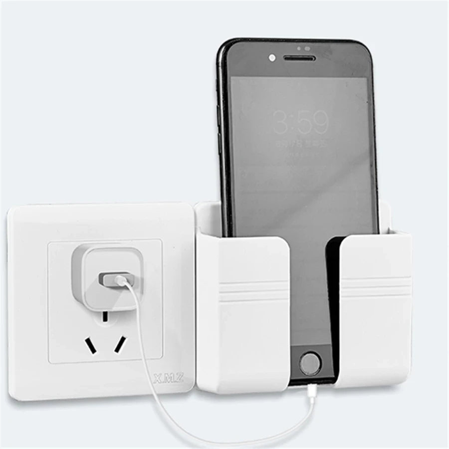 Multifunction Wall Storage – Phone Charging Bracket with Remote Holder