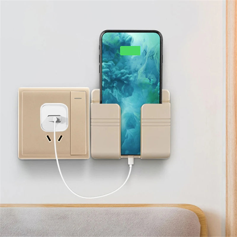 Multifunction Wall Storage – Phone Charging Bracket with Remote Holder