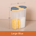 Double-Grid Cereal Storage Jar – Plastic Food Container with Lids for Grains & Cookies - Aqoom
