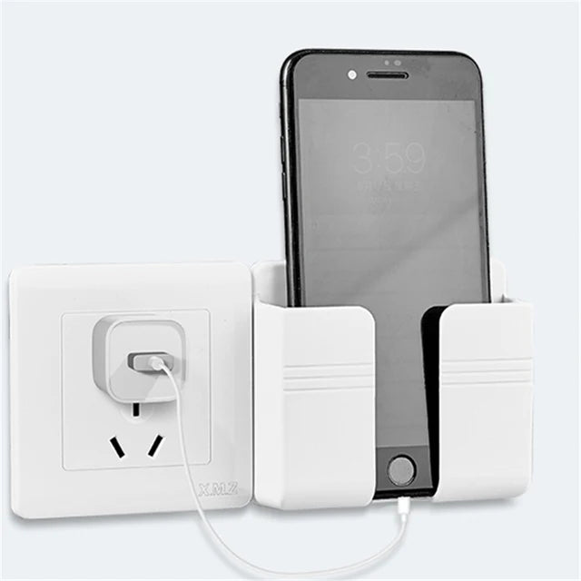 Multifunction Wall Storage – Phone Charging Bracket with Remote Holder