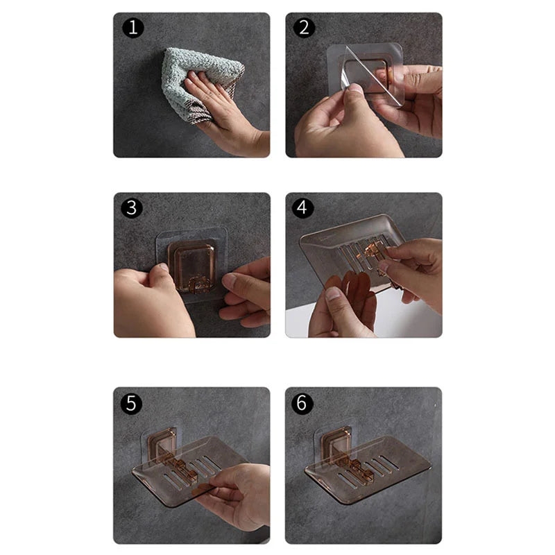 Soap Rack Mounted Self Adhesive Double Layer Holder