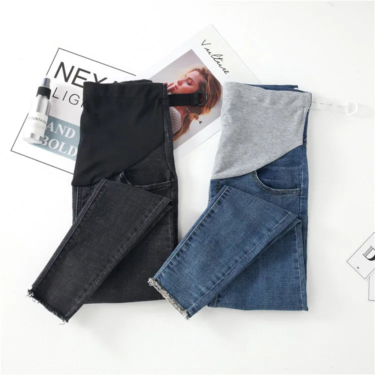 Length Stretch Washed Denim Maternity Jeans