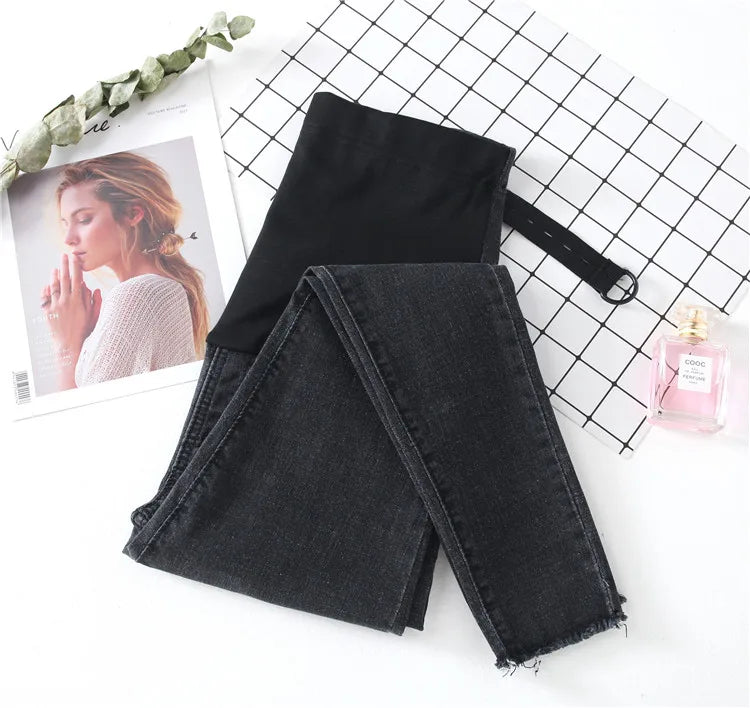 Length Stretch Washed Denim Maternity Jeans