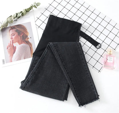 Length Stretch Washed Denim Maternity Jeans