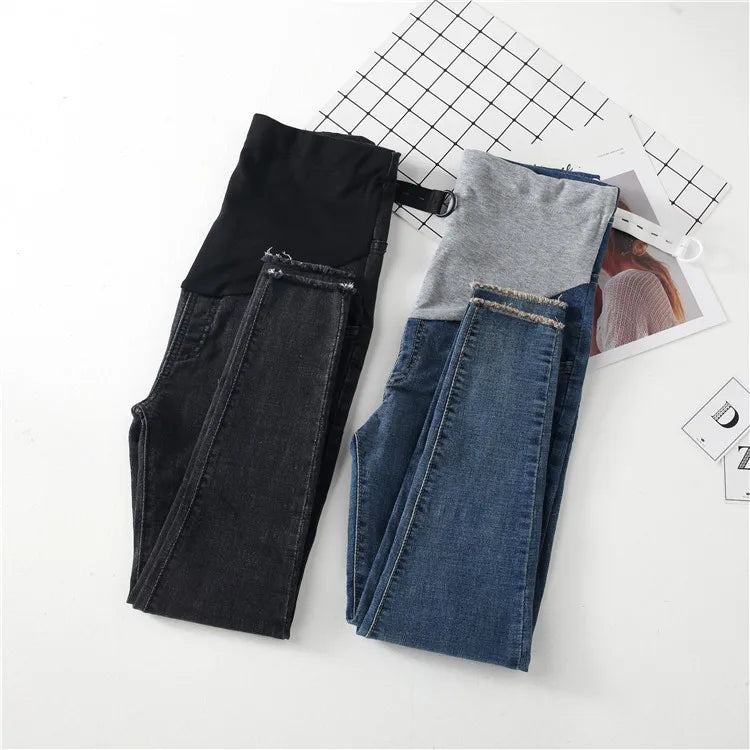 Length Stretch Washed Denim Maternity Jeans