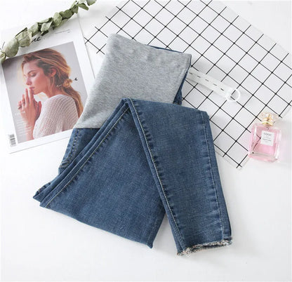 Length Stretch Washed Denim Maternity Jeans