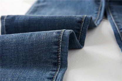 Length Stretch Washed Denim Maternity Jeans