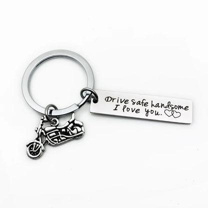 Stainless Steel Safe Driving  Keychain