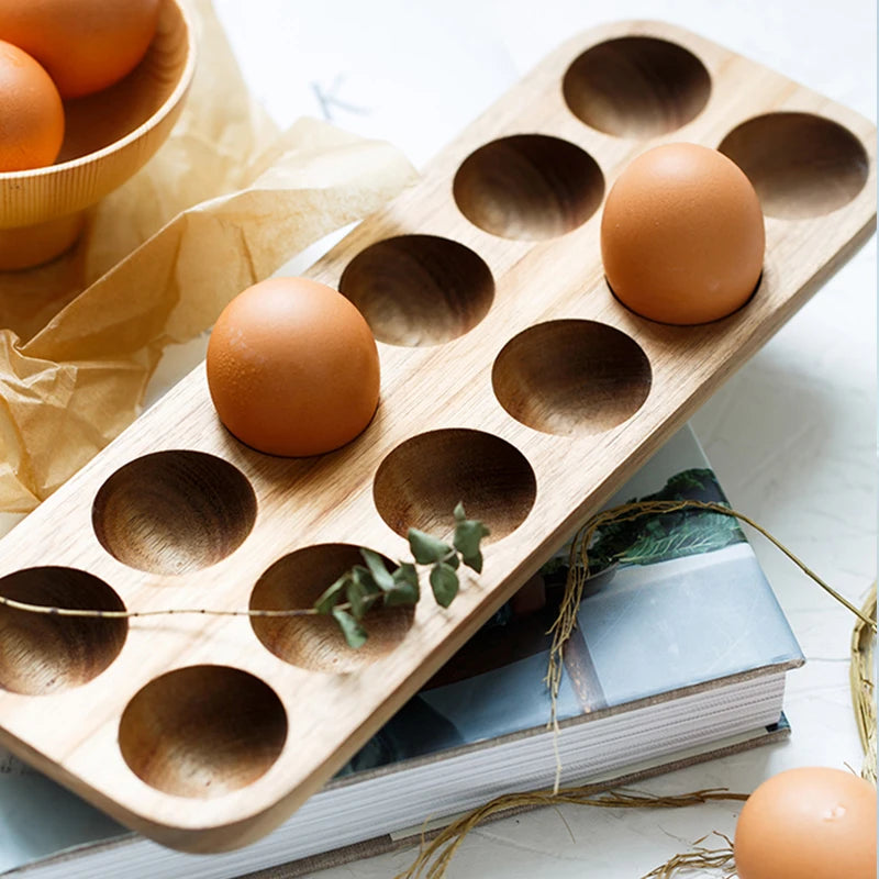 Japanese Style Wooden  Egg Storage Box