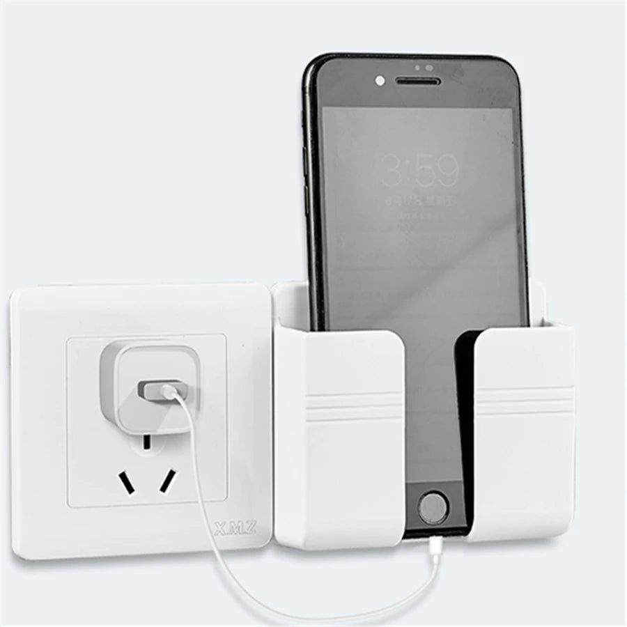 Multifunction Wall Storage – Phone Charging Bracket with Remote Holder