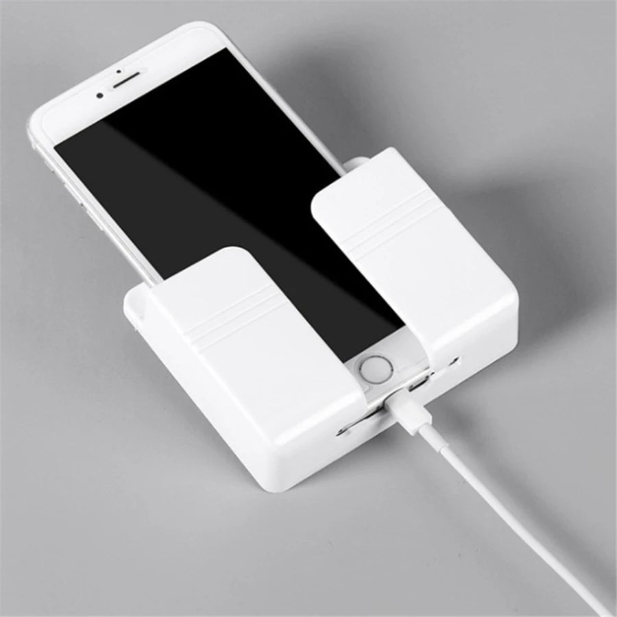 Multifunction Wall Storage – Phone Charging Bracket with Remote Holder