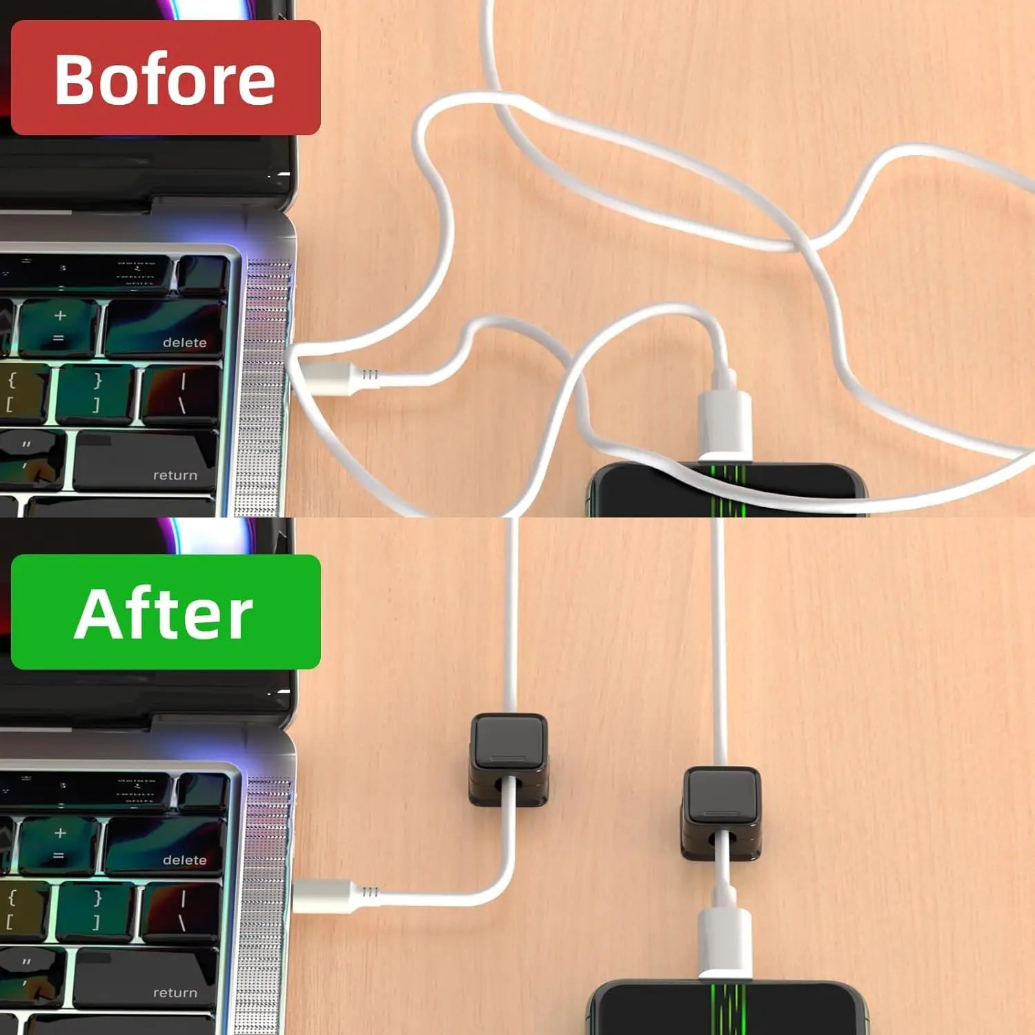 Magnetic Cable Organizer – Compact Cord Holder Clips for Desk & Appliances