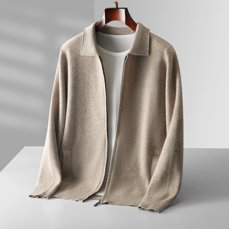 Men's 100% cashmere cardigan sweater