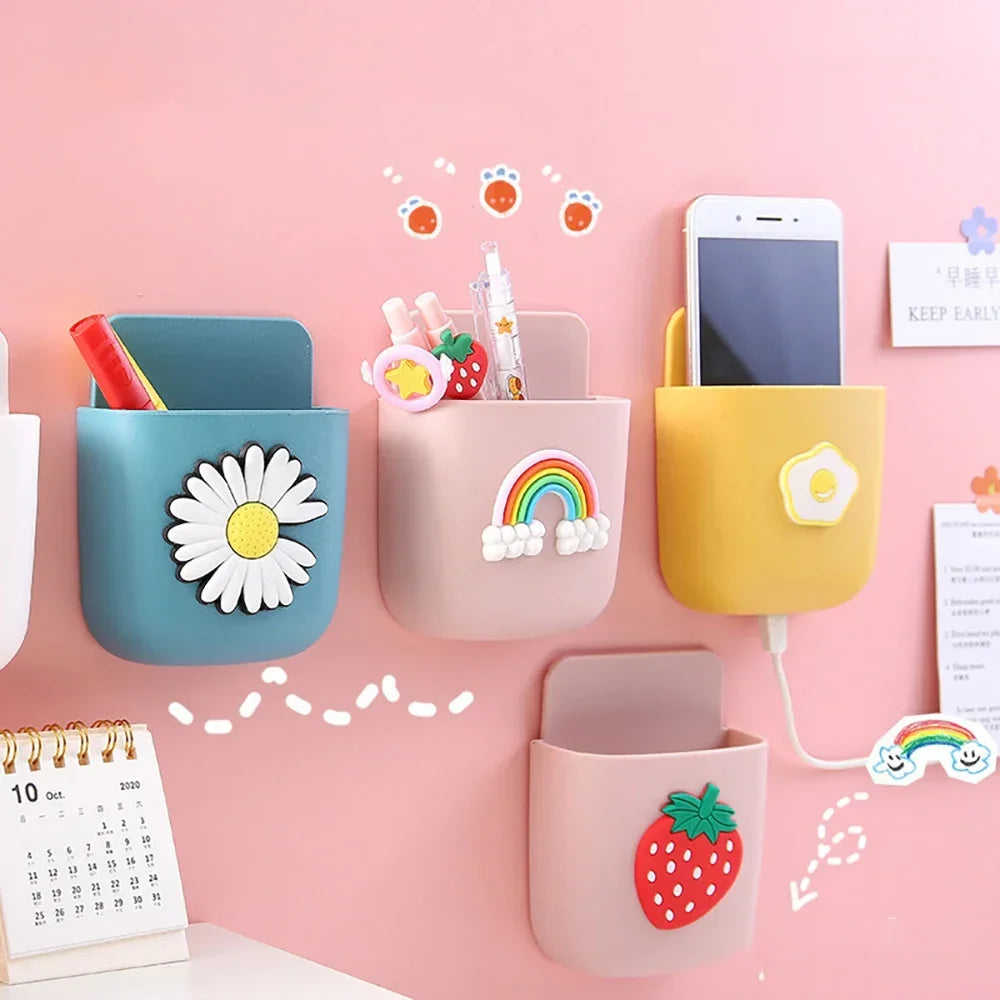 StickieBox Organizer – Cute Self-Adhesive Holder for Pens, Phones & Remotes