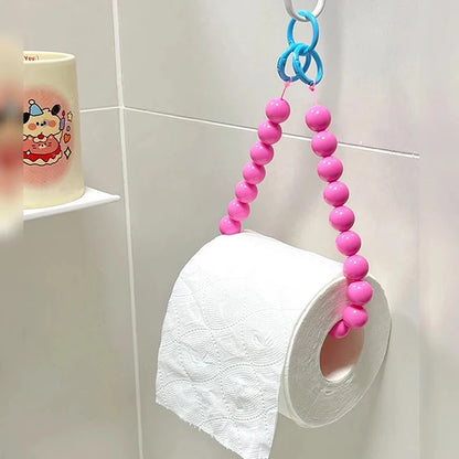 Pink Hanging Beaded Tissue Holder
