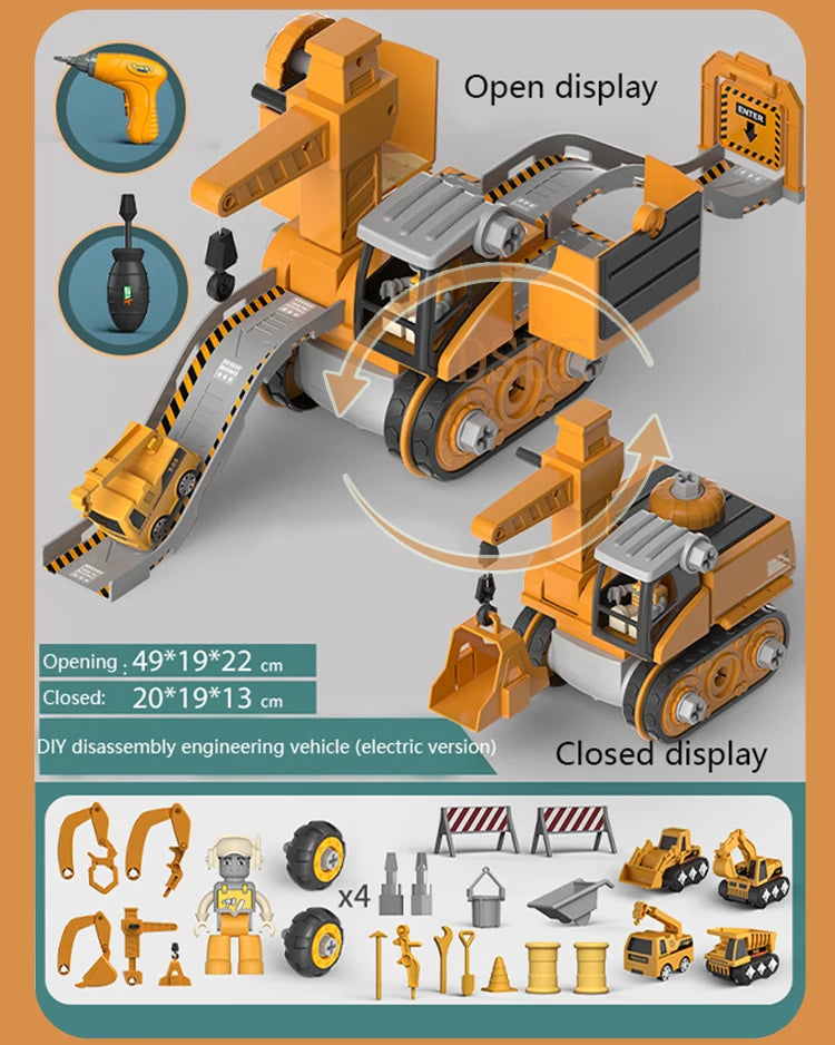 Kids Engineering Vehicle Electric Drill Tool Toys