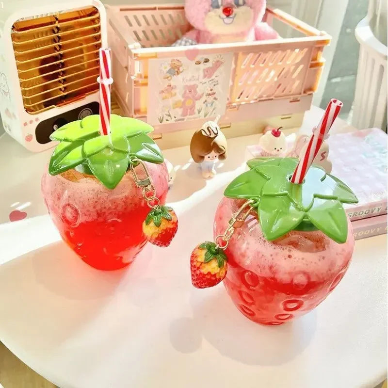 Strawberry Straw Water Bottle