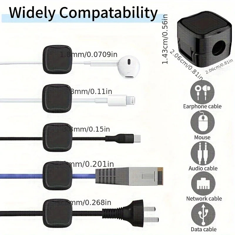 Magnetic Cable Organizer – Compact Cord Holder Clips for Desk & Appliances