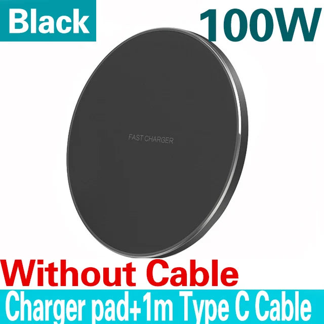 100W – Fast Wireless Charging Pad Station for iPhone & Android Devices
