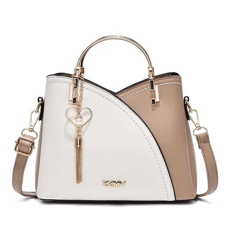 ChicColor Block Tote – Large-Capacity Crossbody Handbag for Women