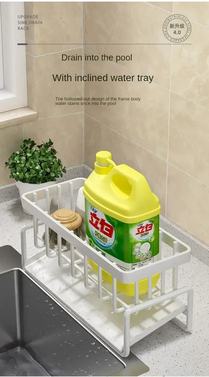 Kitchen Rag Storage Drainage Shelf No-Punch