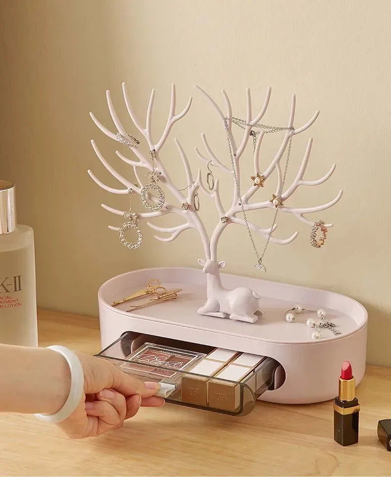 Jewelry Organizer Stand – Deer Antler Tray for Rings, Necklaces & Earrings