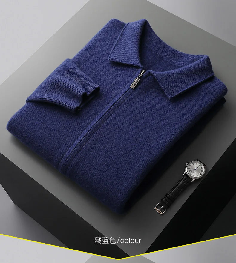 Men's 100% cashmere cardigan sweater