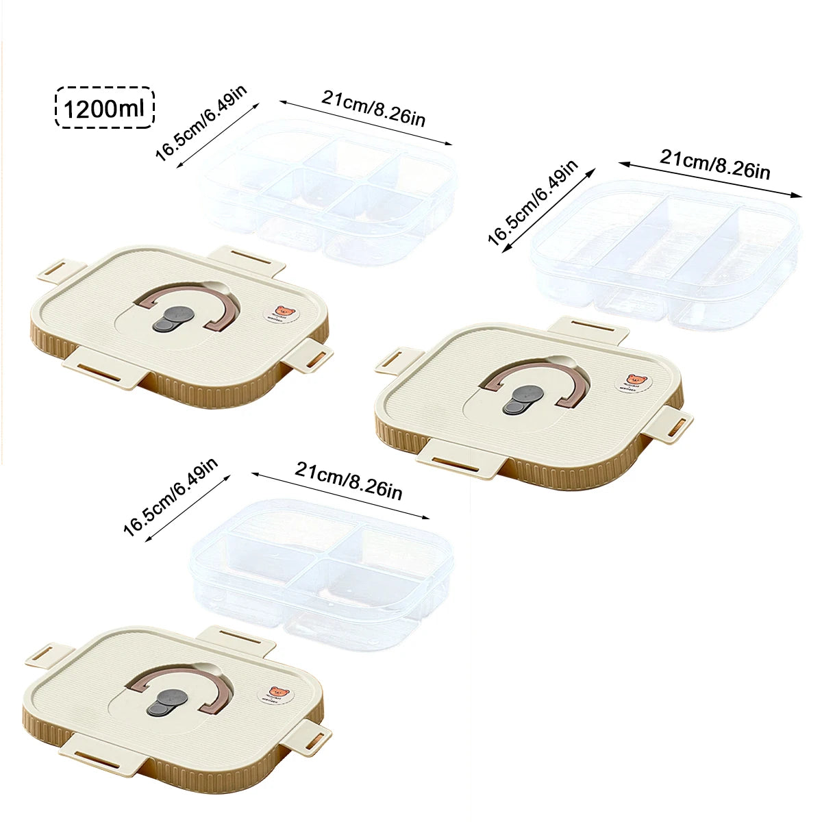 Multi-Grid Ingredient Storage – Plastic Sealed Box for Kitchen & Fridge Use