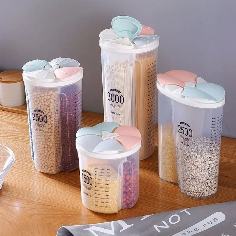 Grain Storage Box – Large-Capacity Multi-Grid Container with Moisture-Proof Sealed Lid