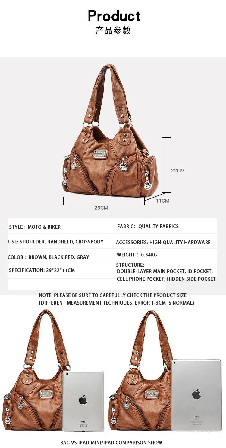 Y2K Crossbody – Retro PU Leather Biker Bag