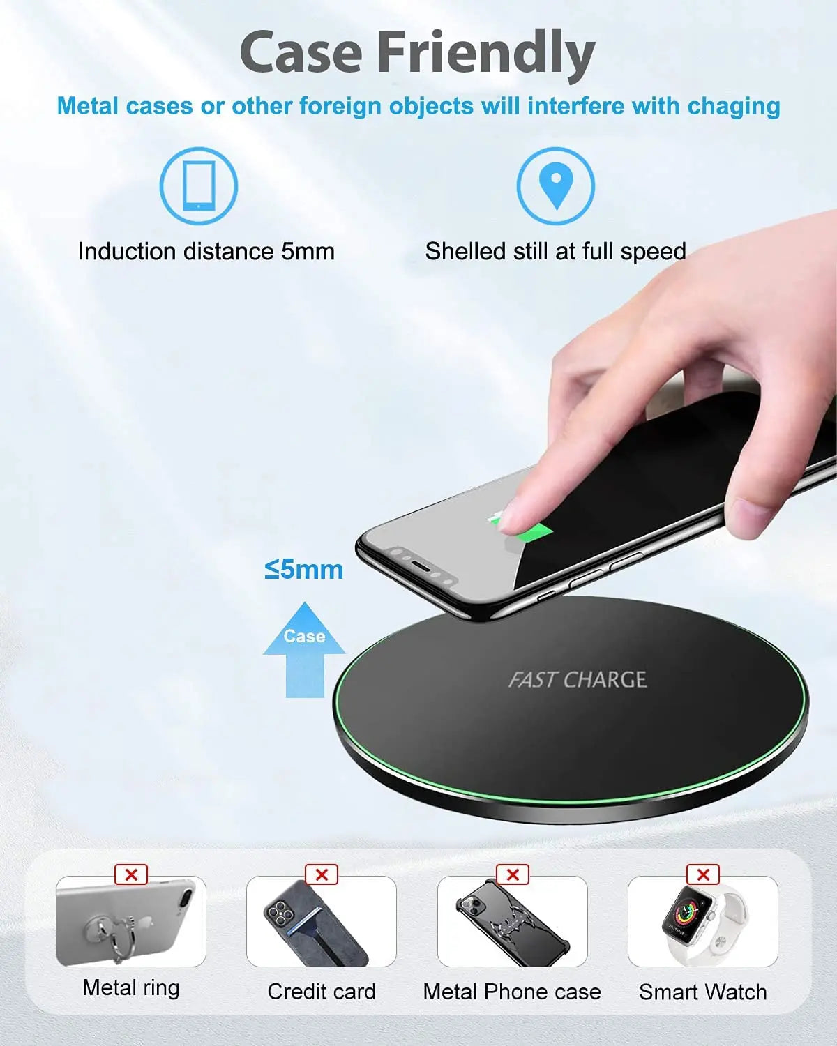 100W – Fast Wireless Charging Pad Station for iPhone & Android Devices