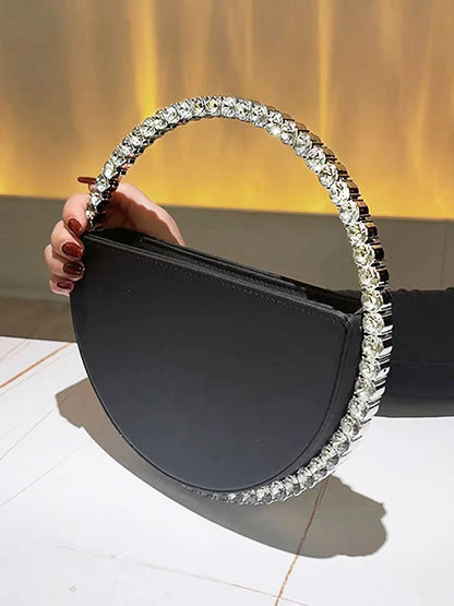 Rhinestone Round Ring Evening Bag