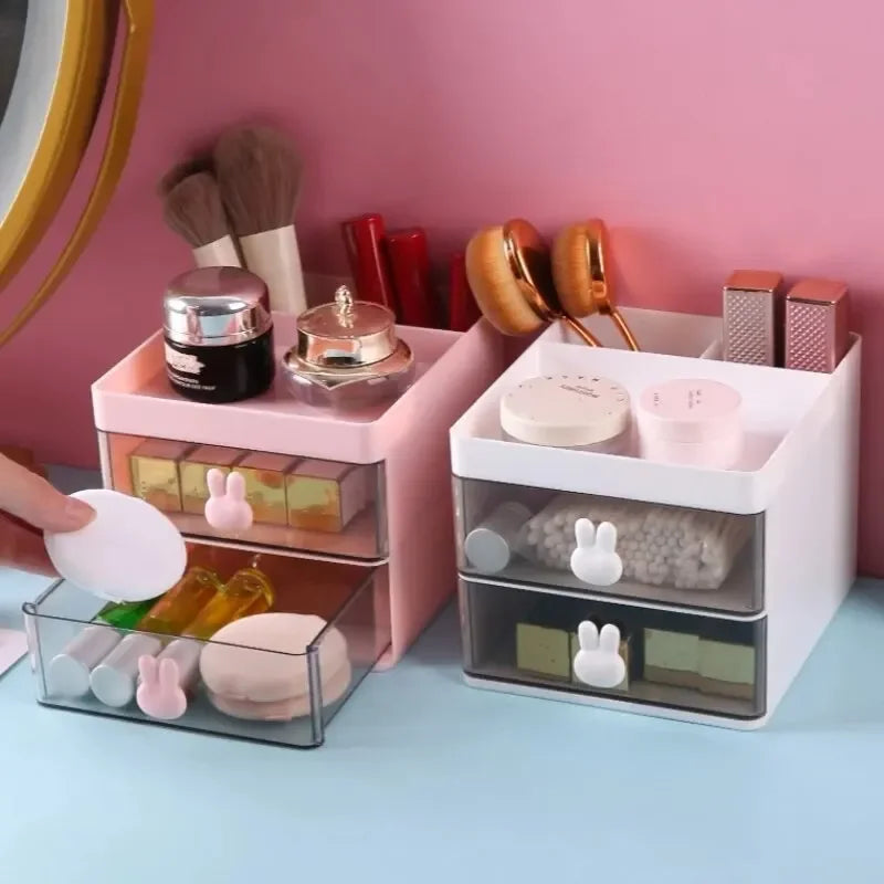 Small Desk Organizer with Drawer – Desktop Storage Box for Pens, Phones, Cards & Stationery