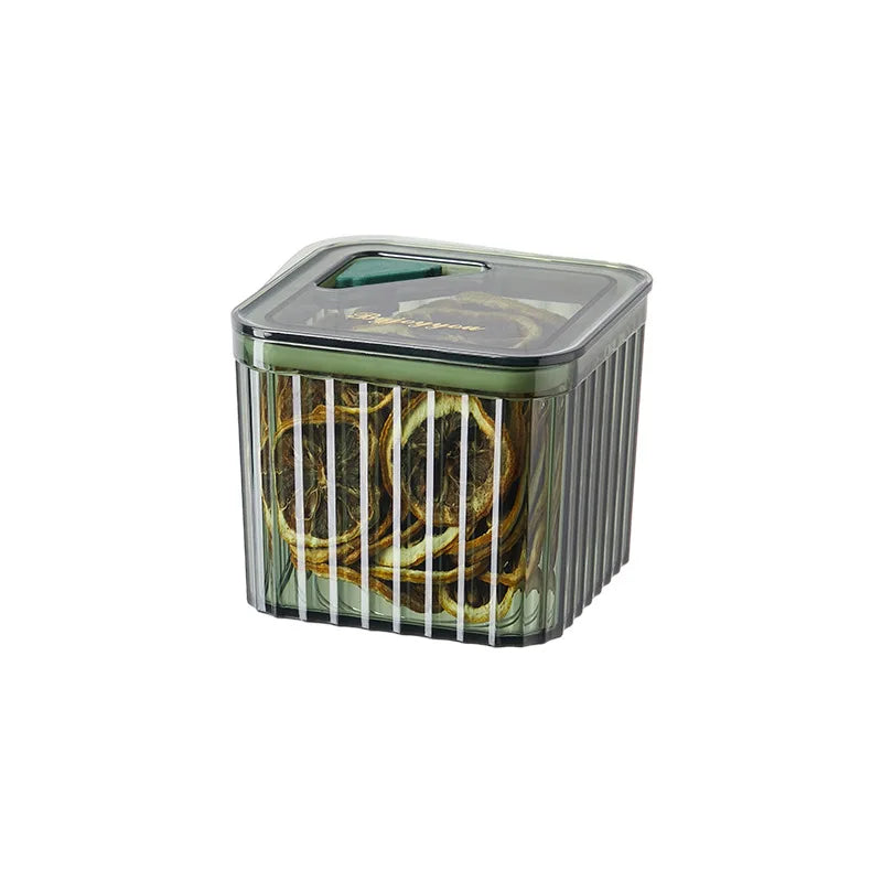 Double-Grid Cereal Storage Jar – Plastic Food Container with Lids for Grains & Cookies