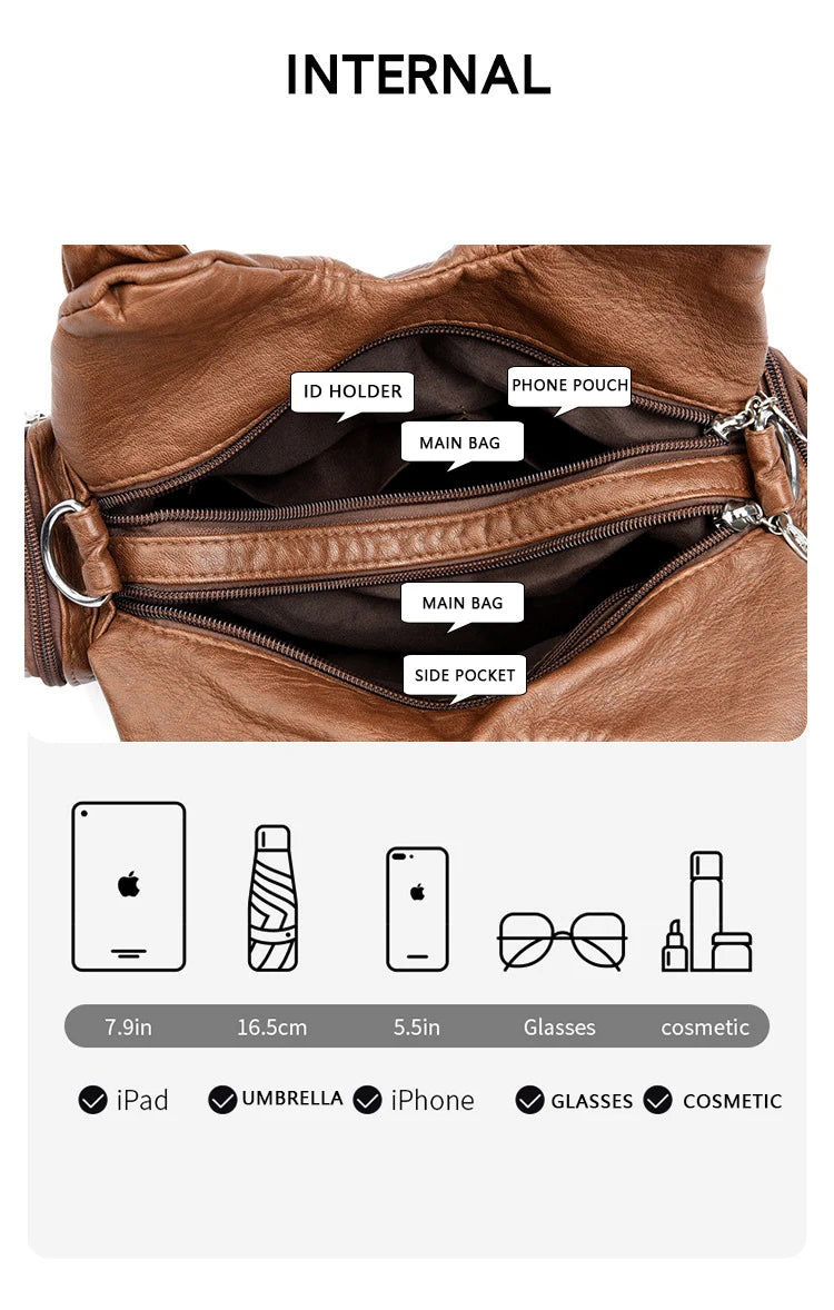 Y2K Crossbody – Retro PU Leather Biker Bag