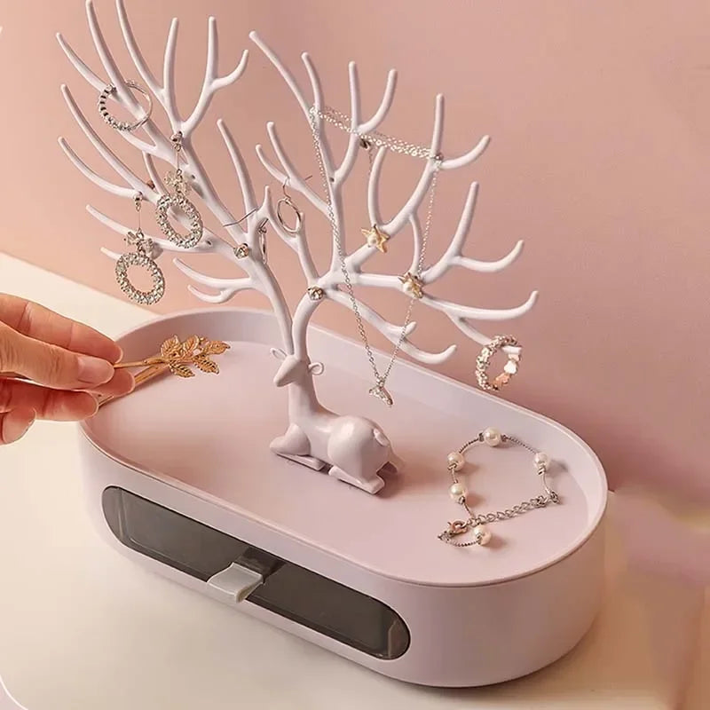 Jewelry Organizer Stand – Deer Antler Tray for Rings, Necklaces & Earrings