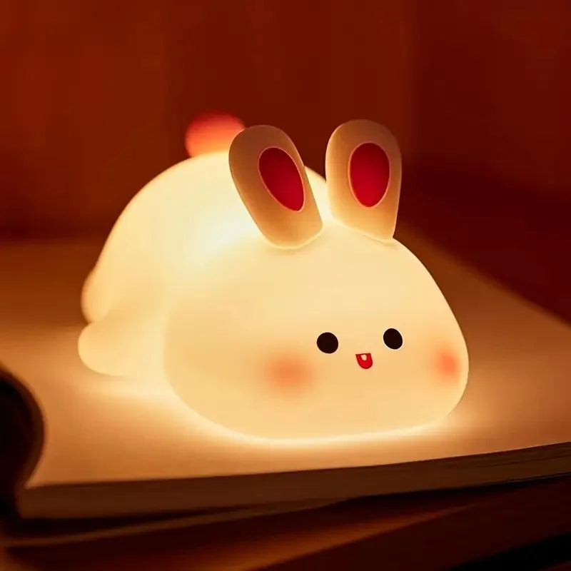 Silicone Bunny Night Light – Touch Sensor Lamp for Kids, Babies & Nursery Decor