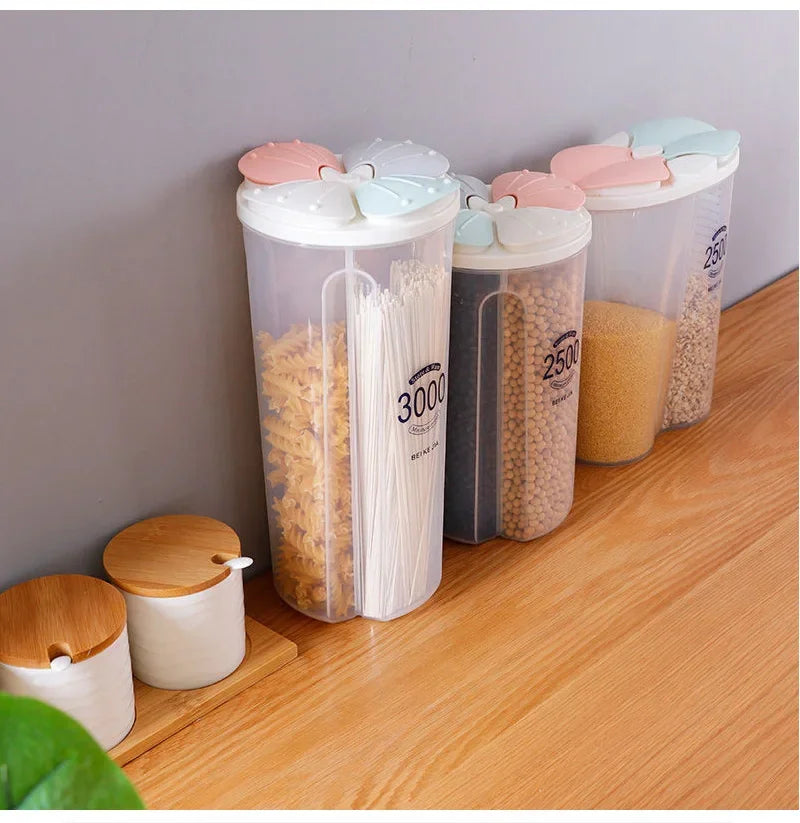Grain Storage Box – Large-Capacity Multi-Grid Container with Moisture-Proof Sealed Lid