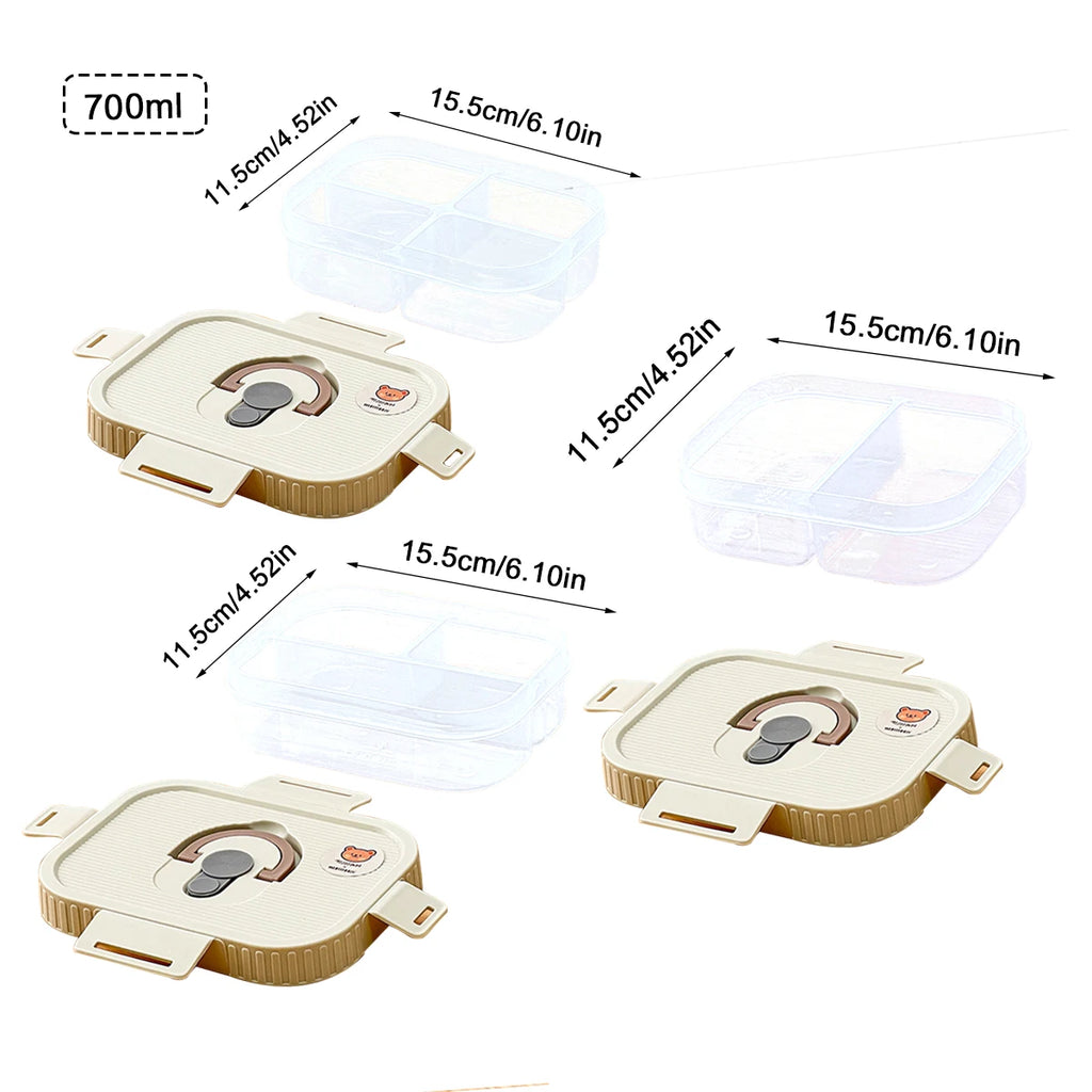 Multi-Grid Ingredient Storage – Plastic Sealed Box for Kitchen & Fridge Use