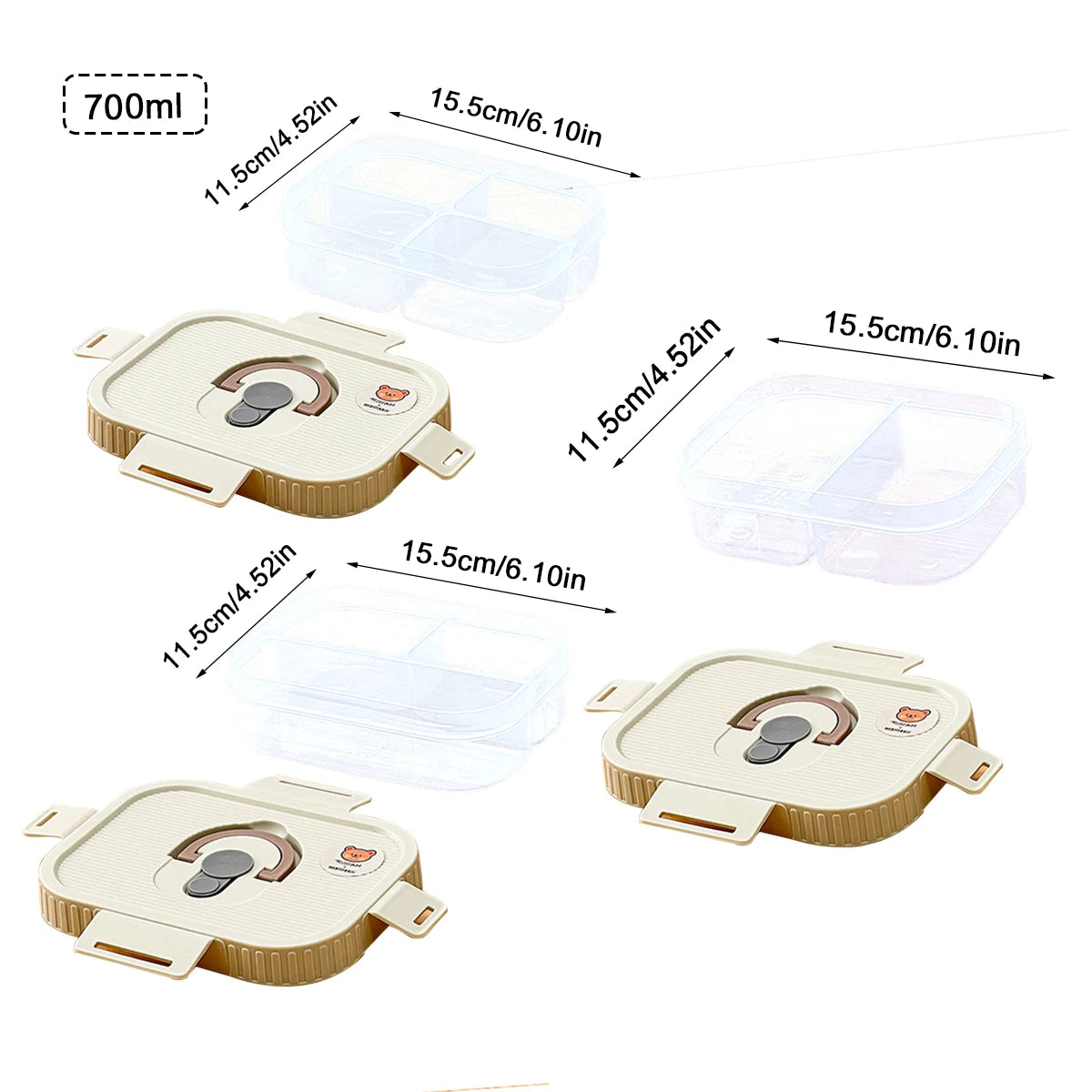 Multi-Grid Ingredient Storage – Plastic Sealed Box for Kitchen & Fridge Use