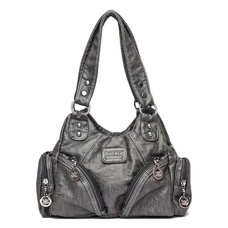 Y2K Crossbody – Retro PU Leather Biker Bag