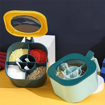 Seasoning Box with Handle Spoons
