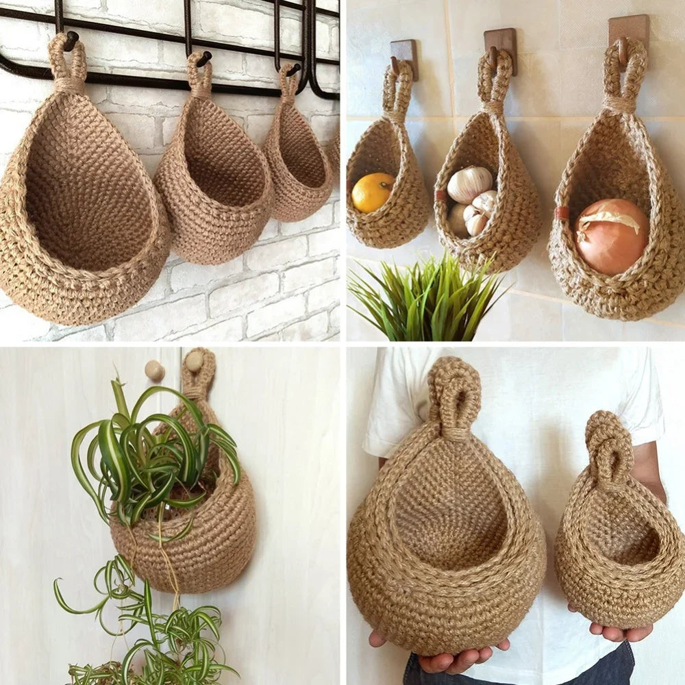 Handwoven Hanging Wall Basket