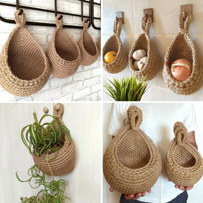 Handwoven Hanging Wall Basket